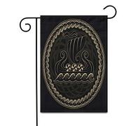 Drakkar Viking Naviguant Sur Une Mer Déchaînée Et Un Arbre Mythique Garden Flag Décoratif Drapeau De Jardin Résistant Aux Intempéries Bannière Pour Bar Fête Cour 30X45Cm
