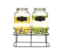 Drankdispensers 2 st met standaard 2 x 4 L glas 50830