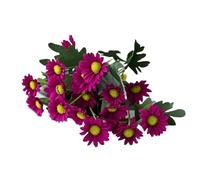 Dranng Chrysanthèmes Artificiels,Fleurs Artificielles Résistantes aux UV - Fausses Chrysanthèmes Résistantes au Délavement avec Feuilles d'Eucalyptus pour Porche Jardin Tombe Maison