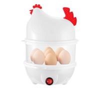 Dranng Cuiseur d'Œufs Durs, Machine de Cuisson à Double Niveau, Bouilleur d'Œufs en Forme de Poule pour Maison Camping École