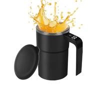 Dranng Mug Auto-Mélangeant Affichage De Température Mug À Café Rechargeable | Tasse Mélangeuse Rotative Pour Boissons Pour Lait, Boissons Au Cacao, Thé, Et Chocolat Chaud Noir