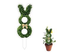 Dranng Piquets de Jardin Lapin de Pâques,Figure de Lapin et Arbre en Acrylique 2D,Décorations d'extérieur de Pâques | pour Le Jardin, l'intérieur, Le Porche, la jardinière, la pelouse, Le Parc, fête
