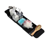 Dranng Plateau De Baignoire Extensible | Plateau Baignoire Antidérapant, Étagère Salle De Bain pour Placer Serviette, Bougie, Verre À N, Support Tablette Livre Téléphone Verre