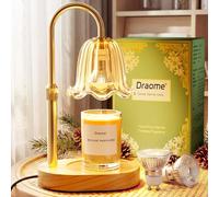 Draome Lampe Chauffe Bougie - Variateur et Minuterie, Réglable en Hauteur sans Flamme Candle Warmer Lamp avec 2 Ampoules pour Jarre Yankee Candle, Chauffe Bougie pour Femmes et Mamans