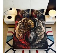 Drap 3D Printed Lion Yin Yang, Microfibre Housse de lit, antidérapant, déco