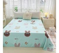 Drap à motif mignon - Petite parure de lit en microfibre brossée douce à motif floral, drap plat épais et respirant pour dortoir, lit superposé, décoration de chambre d'étudiant (08, 160 x 200 cm)