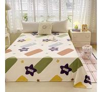 Drap à motif mignon - Petite parure de lit en microfibre brossée douce à motif floral, drap plat épais et respirant pour dortoir, lit superposé, décoration de chambre d'étudiant (14, 180 x 230 cm)