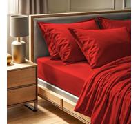 Drap ajusté Premium Ranforce King (160 x 200 + 30 cm), 100% Coton, 145 Fils, Rouge | Lavable en Machine à 30 °C | Doux et Durable pour Un Confort Luxueux