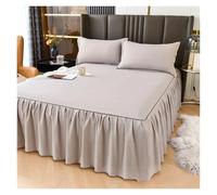Drap-cendrillon pour lit, Couvre-matelas antidérapant à volants et jupe de lit(Light Grey,1PC 200x220cm skirt)