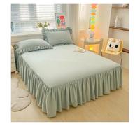Drap-cendrillon pour lit, Jupe de lit en dentelle à volants multicolore 100-180x200cm(Green,1 pc skirt 150x200cm)