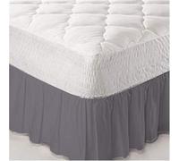 Drap-cendrillon pour lit, Jupe de lit en polyester résistant aux rides et à la décoloration(Grey,100x190x35cm)