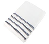 Drap de bain 100x150 cm pur coton collection SERATA blanc bleu
