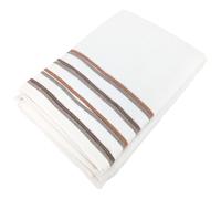 Drap de bain 100x150 cm pur coton collection SERATA blanc jaune