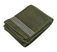 Drap de bain 100x150 cm pur coton INTENSE à bordures blanches couleur vert mousse