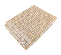 Drap de bain 100x150 cm pur coton motifs quadrillés collection GLOW jaune