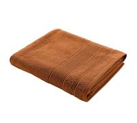 Drap de Bain en Coton, Caramel, 90 x 150 cm, 500g/m², Certifié Oeko-Tex, Style Classique avec Bordure Côtelée, Collection Tendresse