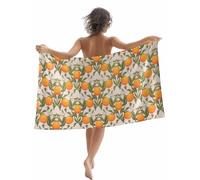Drap De Bain Ferme Rétro Aux Oranges, Été Compacte Piscine Drap De Plage en Microfibre Ultra Absorbant Yoga Serviette Plage Anti-Sable 80X130Cm