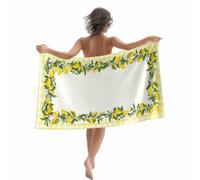 Drap De Bain Jaune Citron Faenhouse Buffalo Plaid Séchage Rapide Camping Drap De Plage en Microfibre Ultra Absorbant Yoga Serviette De Piscine 80X130Cm