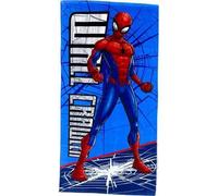 Drap de bain Spiderman - Serviette de plage 70X140 cm - Coton - Bleu - Noir - Licence Marvel