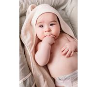 Cape de bain tablier XXL parent et bébé écru