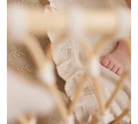 Drap de berceau en coton Ruffle Natural (75 x 100 cm)