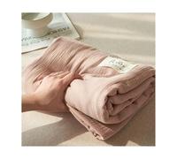 Drap de Dessus Gaze Coton pour lit Simple Double King Super King Drap Plat 160x230cm 200x230cm 245x250cm 245x270cm 1/2 Personnes(Pink,245x250cm)