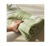 Drap de Dessus Gaze Coton pour lit Simple Double King Super King Drap Plat 160x230cm 200x230cm 245x250cm 245x270cm 1/2 Personnes(Green,160x230cm+48x74cm x2)