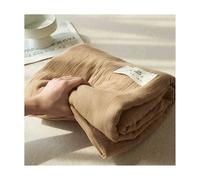Drap de Dessus Gaze Coton pour lit Simple Double King Super King Drap Plat 160x230cm 200x230cm 245x250cm 245x270cm 1/2 Personnes(Brown,245x250cm+48x74cm x2)