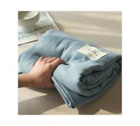 Drap de Dessus Gaze Coton pour lit Simple Double King Super King Drap Plat 160x230cm 200x230cm 245x250cm 245x270cm 1/2 Personnes(Blue,245x270cm+48x74cm x2)