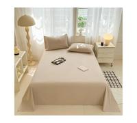 Drap de Dessus pour lit Simple Double 120x230cm à 240x270cm 100% Pur Coton Drap Plat lit de 90 à 200cm(Khaki,200x230cm+48x74cm x2)