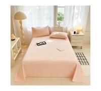 Drap de Dessus pour lit Simple Double 120x230cm à 240x270cm 100% Pur Coton Drap Plat lit de 90 à 200cm(Pink,160x230cm)
