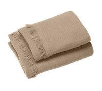 Drap de douche 70x130 et serviette 50x90 KEA mousseline de coton camel