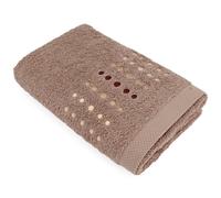 Drap de douche 70x140 cm 100% coton 550 g/m2 PURE POINTS Marron Taupe