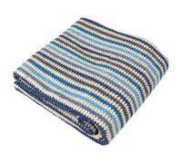Drap de douche à rayures pur coton 70x140 cm collection BREEZE bleu