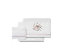 Drap de lit Coralina New Sleeping Blanc et Rose