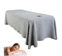 Drap de lit de massage, jupe table massage respirante avec trou pour le visage, housse lit beauté lavable et réutilisable, housse spa pour salon, gris, décoration
