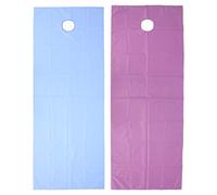 Drap de lit de massage spa 2 pièces, housse de table de salon SPa en polyester imperméable à l'huile avec matelas à trou facial canapé réutilisable lavable en machine épaissi doux imperméable(03)