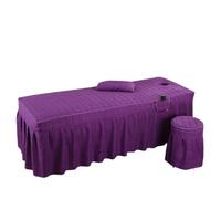 Drap de lit de salon de beauté 5 pièces Jupe de lit de beauté brève Couvre-lit avec trou Couverture de lit de massage corporel(PURPLE,180cm x 60cm)