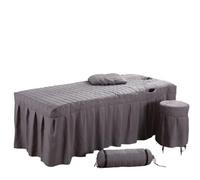 Drap de lit de salon de beauté 5 pièces Jupe de lit de beauté brève Couvre-lit avec trou Couverture de lit de massage corporel(DARK GRAY,185cm x 70cm)