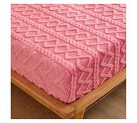 Drap de lit Doux et épais, Couvre-lit en Velours Lait, Housse Protection for Matelas, Isolant Peluche for l'hiver(1-Pink,E 200x220cm)
