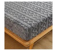 Drap de lit Doux et épais, Couvre-lit en Velours Lait, Housse Protection for Matelas, Isolant Peluche for l'hiver(1-Grey,A add 1 Pillowcase)
