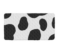 Drap de lit imperméable noir et blanc à pois de vache pour matelas de mini berceau, matelas de voyage pour enfants, 127 x 63,5 cm (drap, lit non inclus)