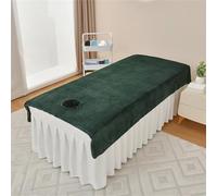 Drap De Lit Massage Avec Trou For Le Visage, Draps Table Doux Et Épais, Housse Réutilisable, Protection Confortable, Lavable En Microfibre, Housses Canapé Respirantes 120 X 200 Cm(Green)