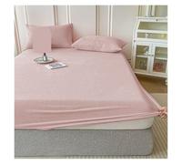 Drap de lit matelassé en Velours Lait, Couvre-lit d'hiver épais et Chaud Peluche avec Bande élastique, Drap-Housse Doux, Housse Protection for Matelas(Light Pink,90x200x25cm)