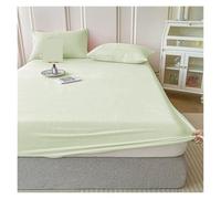 Drap de lit matelassé en Velours Lait, Couvre-lit d'hiver épais et Chaud Peluche avec Bande élastique, Drap-Housse Doux, Housse Protection for Matelas(Green,180x200x25cm)