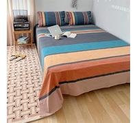 Drap de lit Plat en Coton lavé 1 pièce Adulte Enfant Simple Double Couple Style Simple
