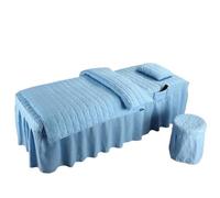 Drap de lit salon beauté 5 pièces Jupe brève Couvre-lit avec trou Couverture massage corporel(Blue,Round stool cover)