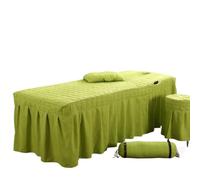 Drap de lit salon beauté 5 pièces Jupe brève Couvre-lit avec trou Couverture massage corporel(Fruit green,Round stool cover)