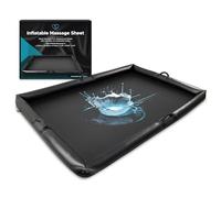 Drap de Massage Nuru Gonflable avec poignées et côtés gonflables | PVC Noir Durable et imperméable | 210 cm x 156 cm x 16 cm | Protection Contre Les Produits à Base d'huile, d'eau et de Silicone