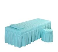 Drap de Massage Spa 1 drap de lit solide for salon de beauté, massage, doux for la peau, housse complète avec trou(SKY BLUE,190x80 bedskirt only)